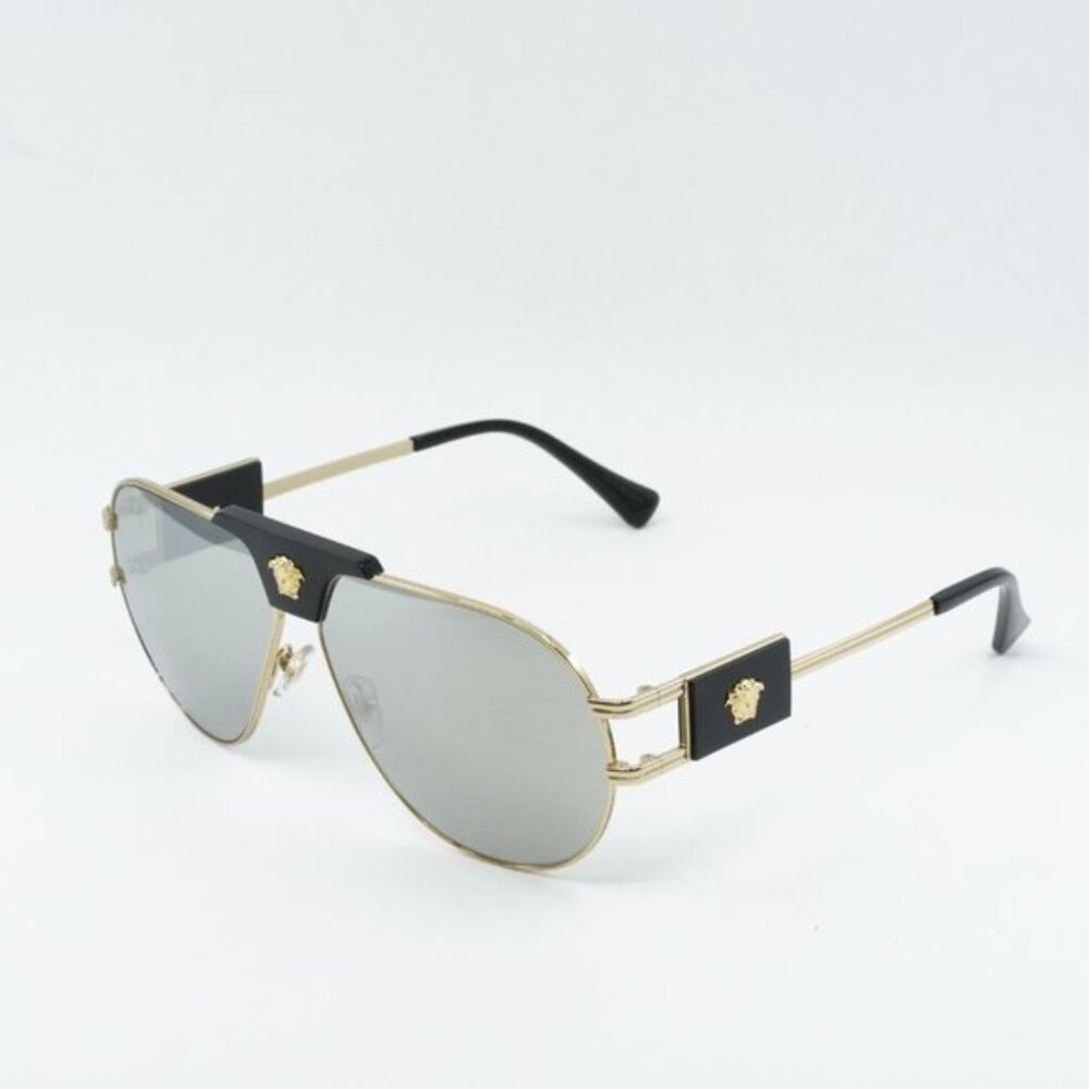 NEW VERSACE GOLD MIRROR SUNGLASSES